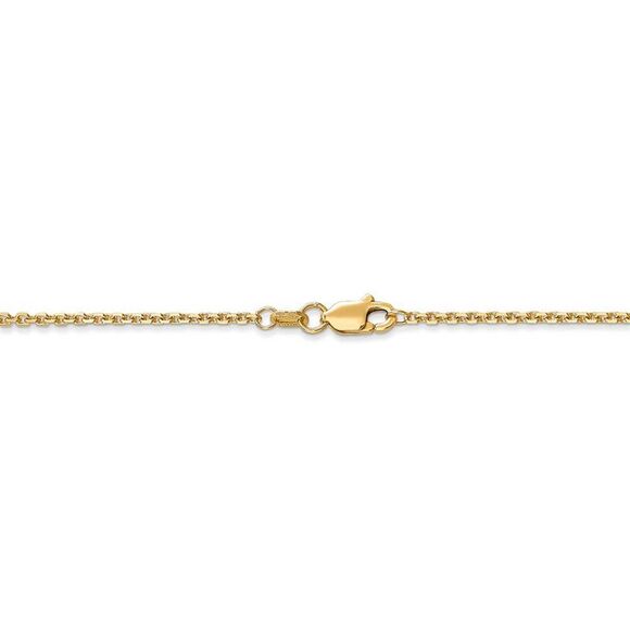 1.45mm, 14k Yellow Gold, Diamond Cut Solid Cable Chain Necklace, 22in - Picture 3 of 7